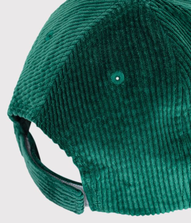 Berretto in velluto tinta unita bambino verde