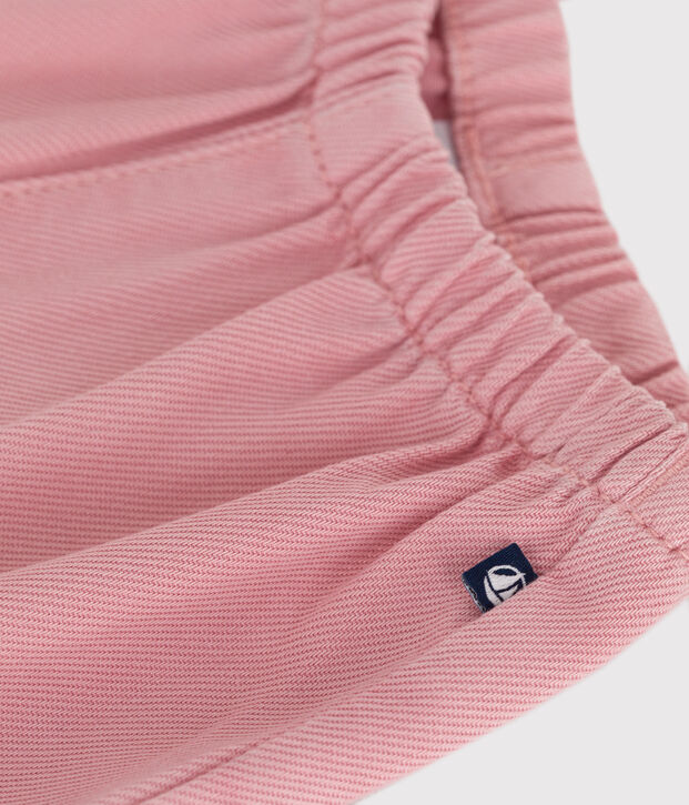 Pantaloni in morbido cotone tinta unita neonato rosa