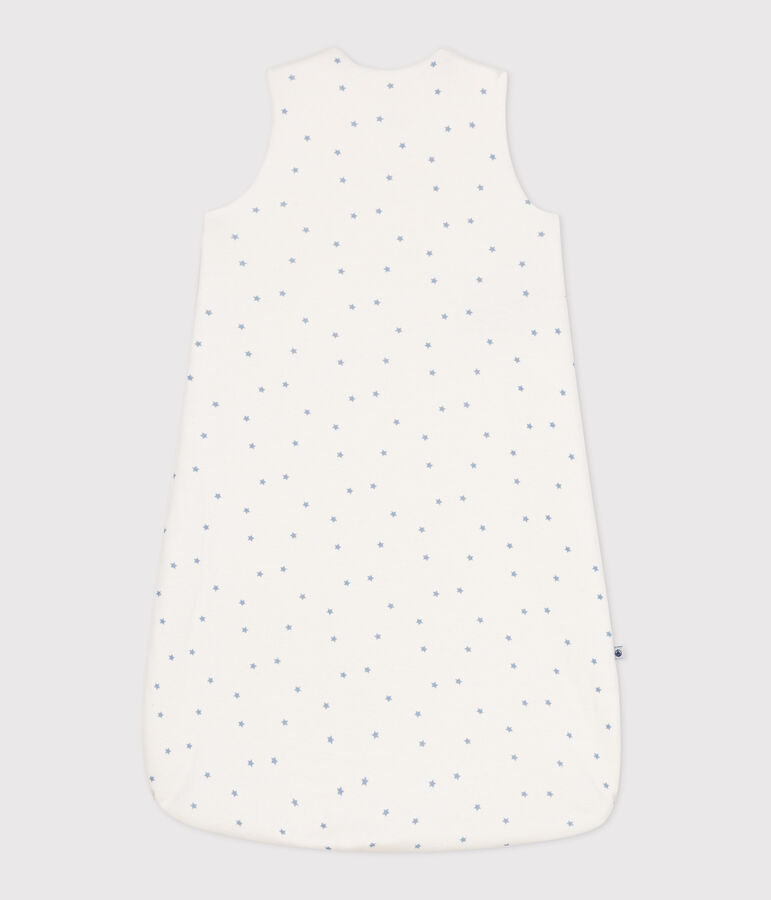 Sacco nanna per neonato in cotone stampato TOG 1.5 bianco/blu
