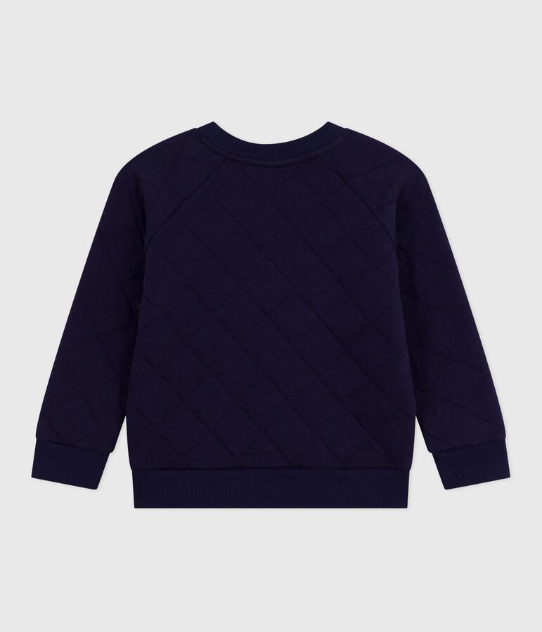 Felpa in cotone tinta unita bambina blu