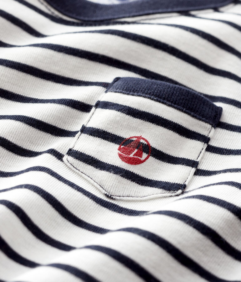 T-shirt beb&egrave; maschio bianco/blu