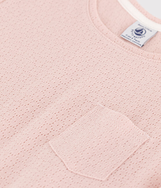 Camicia da notte bambina in cotone traforato tinta unita rosa SALINE