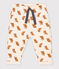 Pantaloni bebè in materiale felpato fantasia gufi bianco AVALANCHE/ ECUREUIL