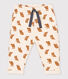Pantaloni bebè in materiale felpato fantasia gufi