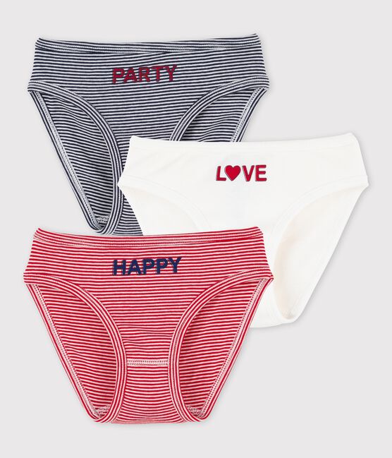 Set di 3 slip a righe bambina variante 1
