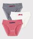 Set di 3 slip a righe bambina