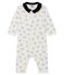 Tutina pigiama senza piedi bambino a costine bianco MARSHMALLOW/ MULTICO CN