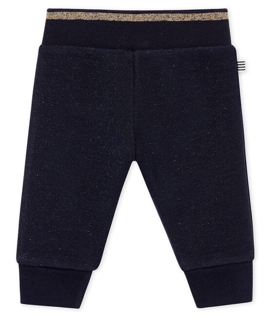 Pantalone in molleton con paillettes per bebé femmina blu SMOKING/giallo DORE
