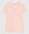 T-shirt LE DROIT scollo a V in cotone Donna rosa SALINE