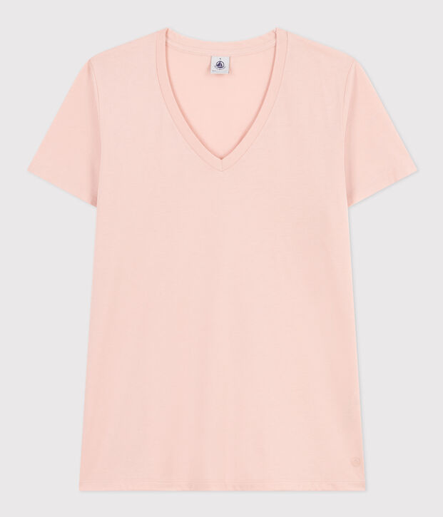 T-shirt LE DROIT scollo a V in cotone Donna rosa