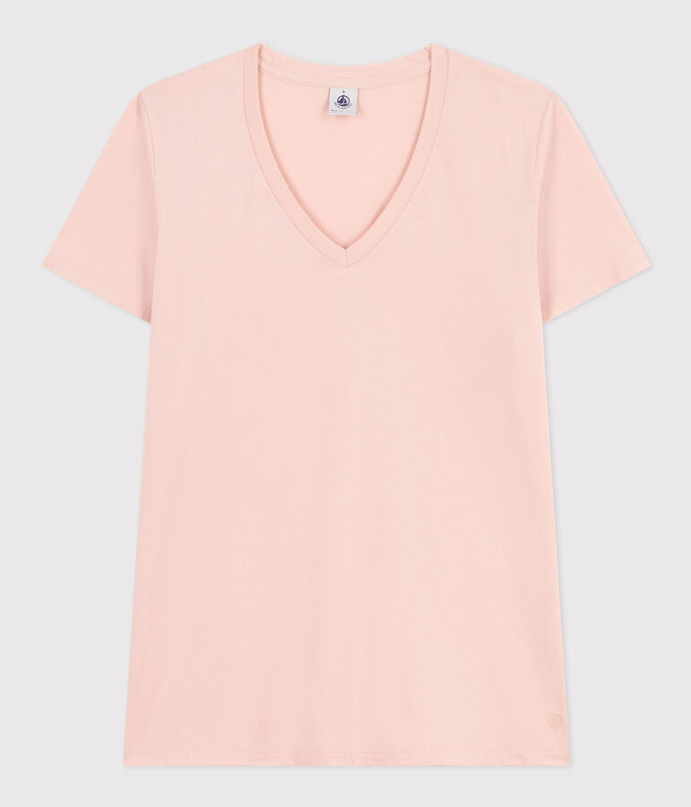 T-shirt LE DROIT scollo a V in cotone Donna rosa SALINE