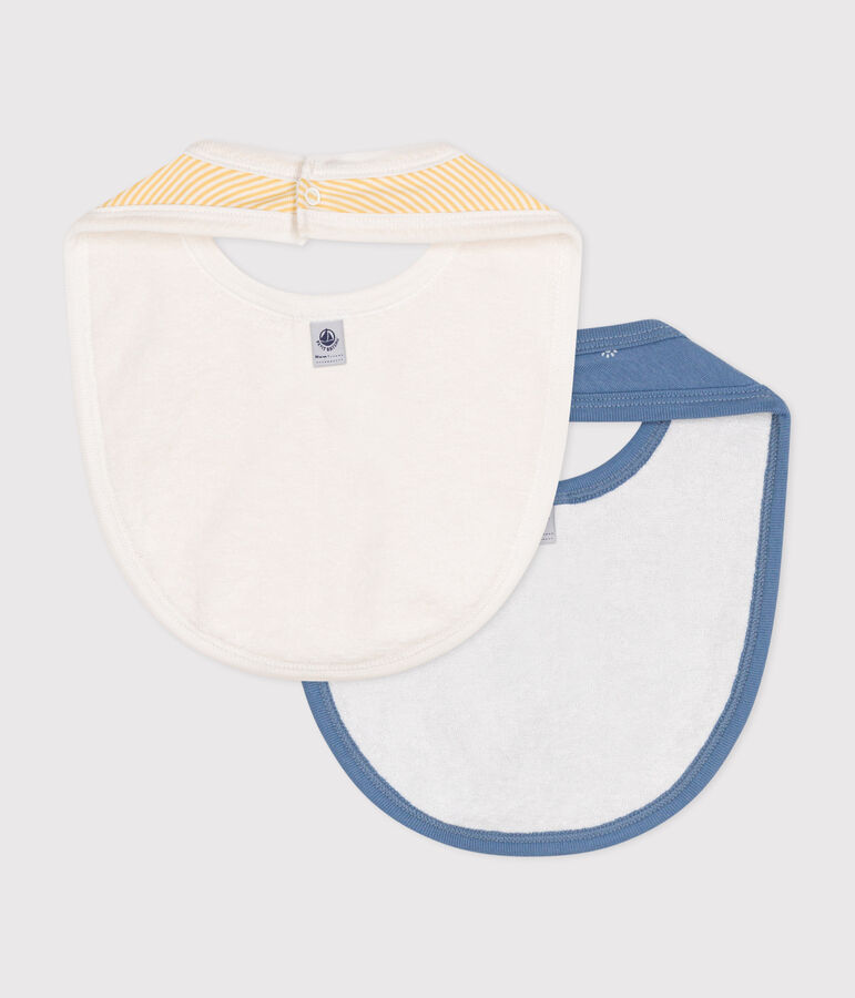 Confezione da 2 bavaglini beb&egrave; in cotone multicolore