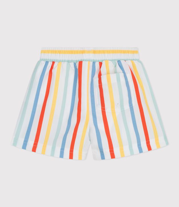 Shorts da bagno a righe neonato bianco/multicolore