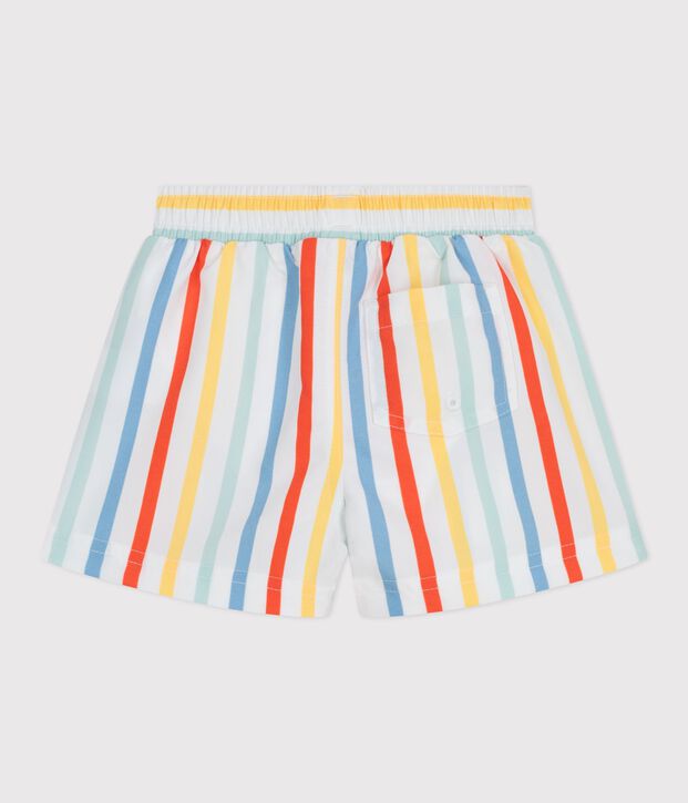 Shorts da bagno a righe neonato bianco/multicolore
