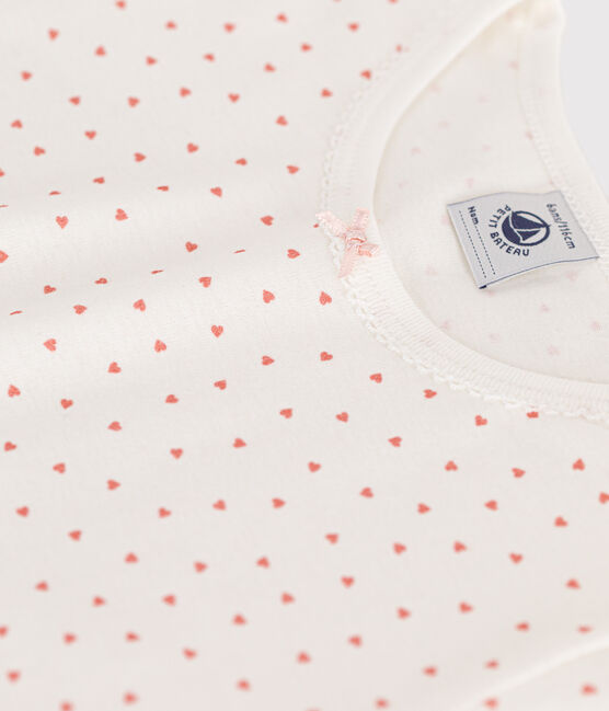 Camicia da notte in cotone motivo cuoricino bambino bianco MARSHMALLOW/ PAPAYE