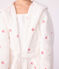 Accappatoio bambina in spugna di cotone con cuori ricamati bianco MARSHMALLOW/rosso TERKUIT