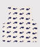 Gilet senza maniche bebè in cotone double face con motivo balene beige MONTELIMAR/blu MEDIEVAL
