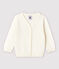 Cardigan in tricot jersey cotone/lino bebè maschio bianco MARSHMALLOW