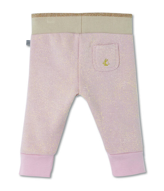 Pantalone in molleton con paillettes per bebé femmina rosa JOLI/giallo DORE