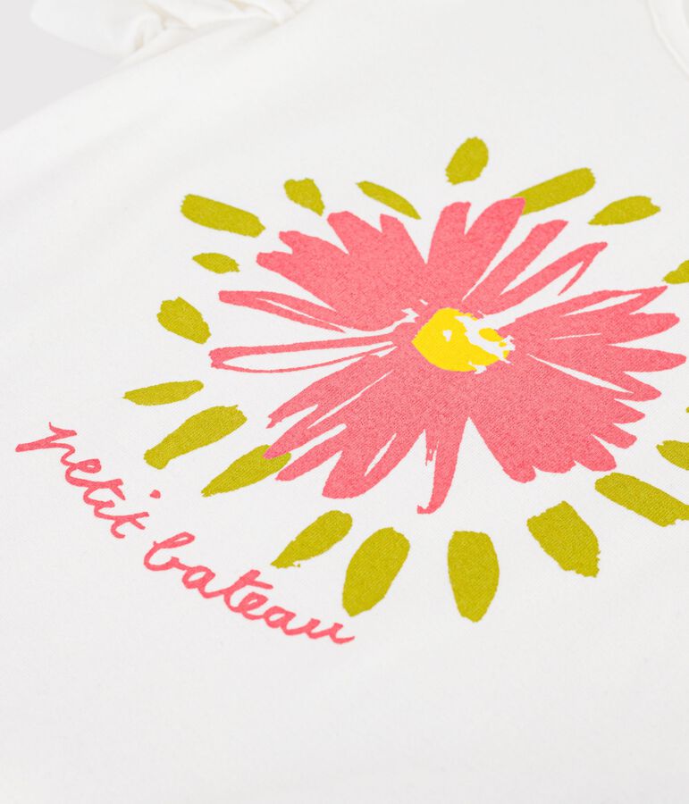 T-shirt a maniche corte in cotone bambina bianco