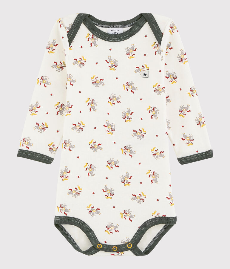 Body manica lunga beb&egrave; maschietto bianco/multicolore