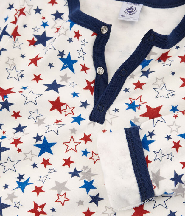 Pigiama bambino in tubique bianco/multicolore