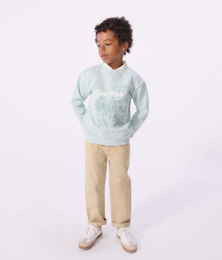 Felpa in cotone bambino blu