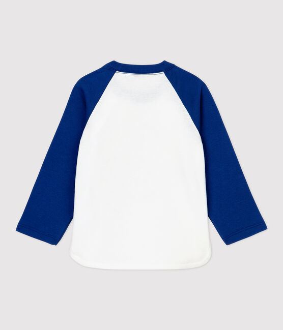 T-shirt in cotone bebè. bianco MARSHMALLOW/blu MAJOR