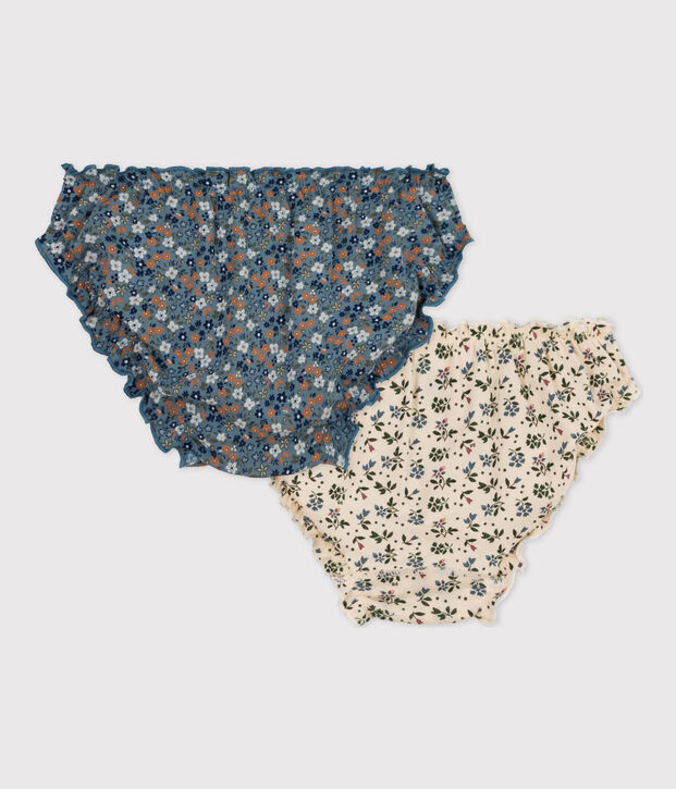 Confezione da 2 slip con frufru in cotone donna multicolore