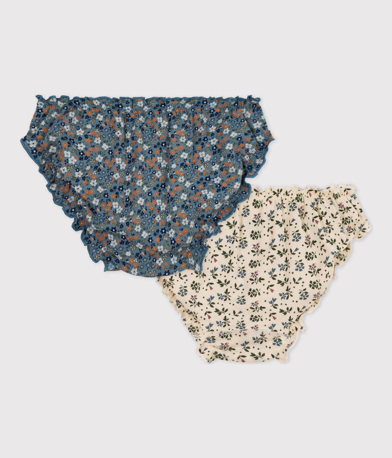 Confezione da 2 slip con frufru in cotone donna multicolore