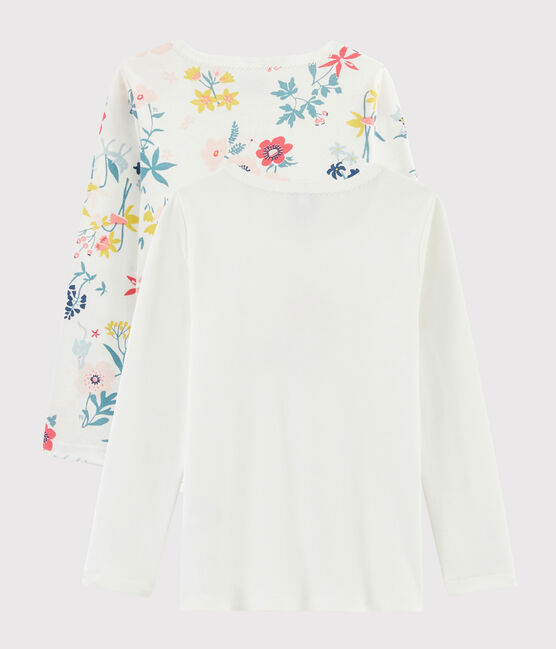 Confezione da 3 t-shirt a manica lunga stampa fiori bambina variante 1