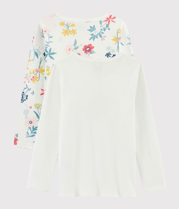 Confezione da 3 t-shirt a manica lunga stampa fiori bambina multicolore