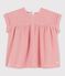 Blusa bebè a manica corta in cotone biologico rosa PAPAYE/ MARSHMALLOW