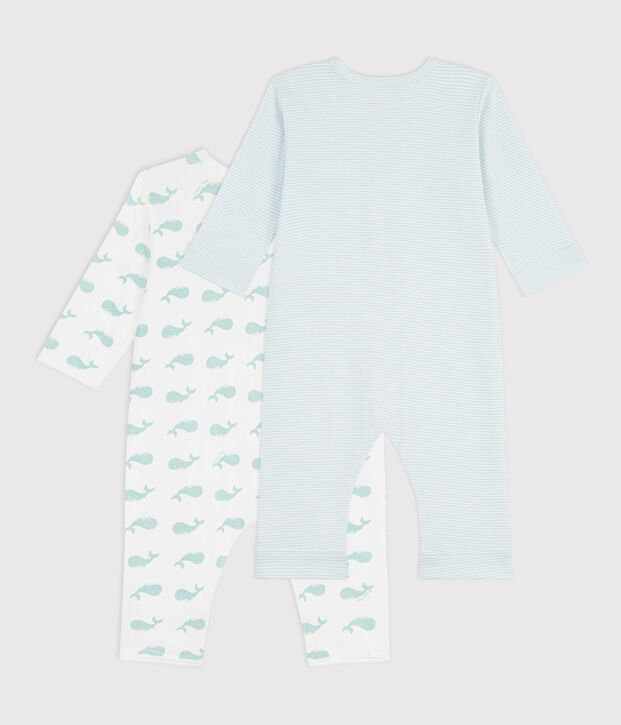 Set di pigiami senza piedini in cotone stampato neonato multicolore