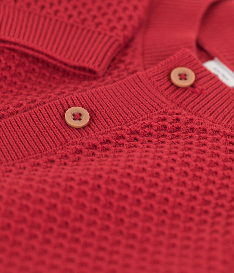 Cardigan in maglia di cotone per neonati rosso