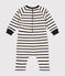 Tutina lunga in tessuto felpato neonato bianco AVALANCHE/blu SMOKING