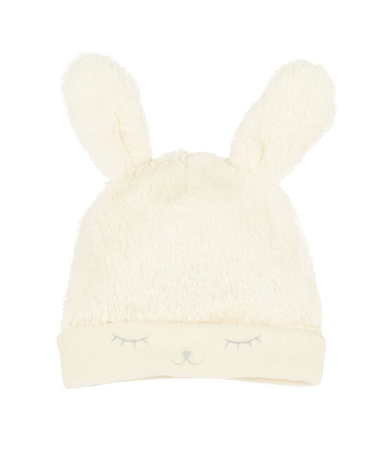 Cappellino bebè femmina foderato in pile bianco MARSHMALLOW