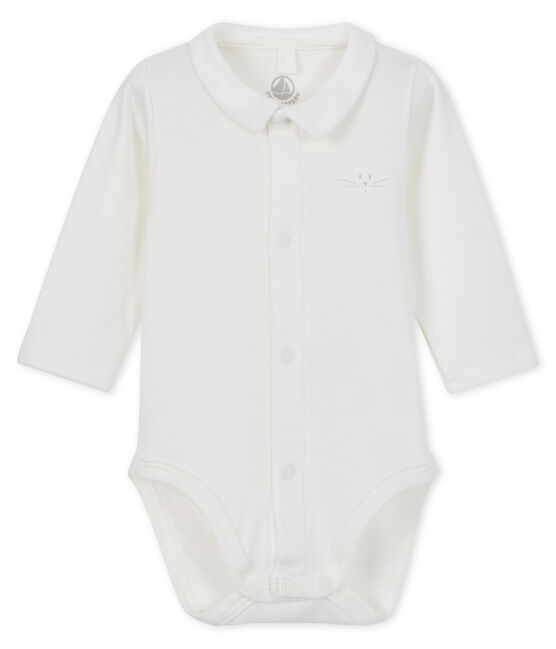 Body con collo manica lunga bebè maschio bianco MARSHMALLOW
