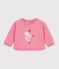 Felpa in cotone con stampa animalier neonato rosa