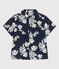 Camicia a manica corta in popeline bambino blu MEDIEVAL/bianco MARSHMALLOW