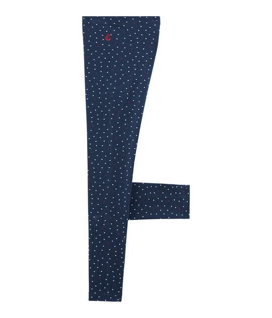 Legging bambina blu HADDOCK/bianco MULTICO