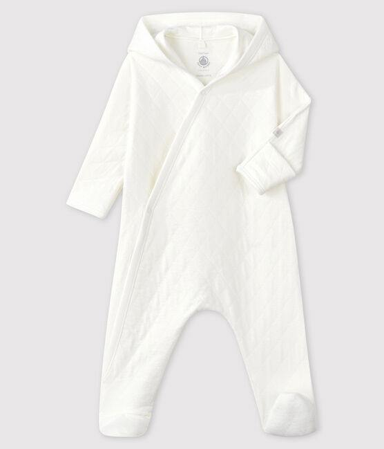 Tutina lunga bebè in tubique trapuntato bianco MARSHMALLOW