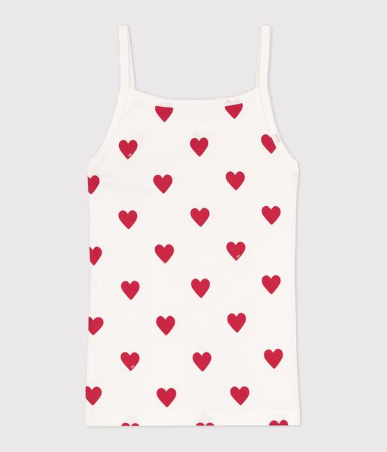 Canottiera con spalline ICONICA in cotone BIO donna bianco MARSHMALLOW/rosso TERKUIT