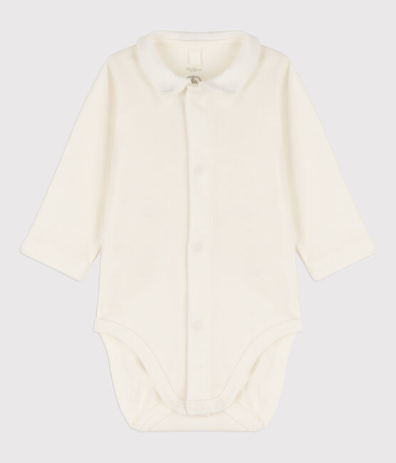Body in cotone bebè con colletto bianco MARSHMALLOW