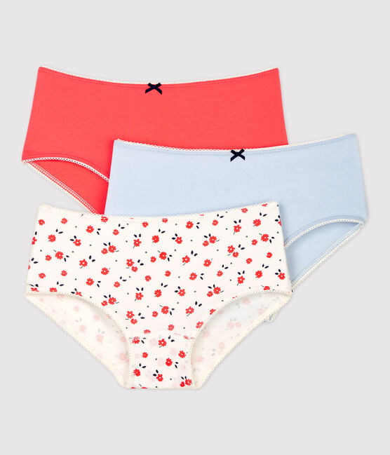 Confezione da 3 mutandine bambina a fiori in cotone biologico variante 1