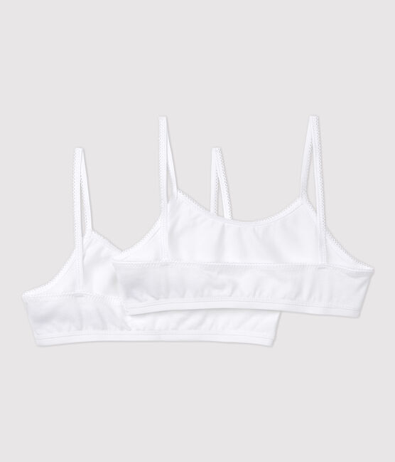 Confezione da 2 brassière bianche bambina variante 1