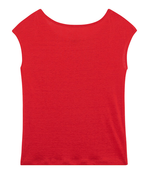 T-shirt in lino donna rosso