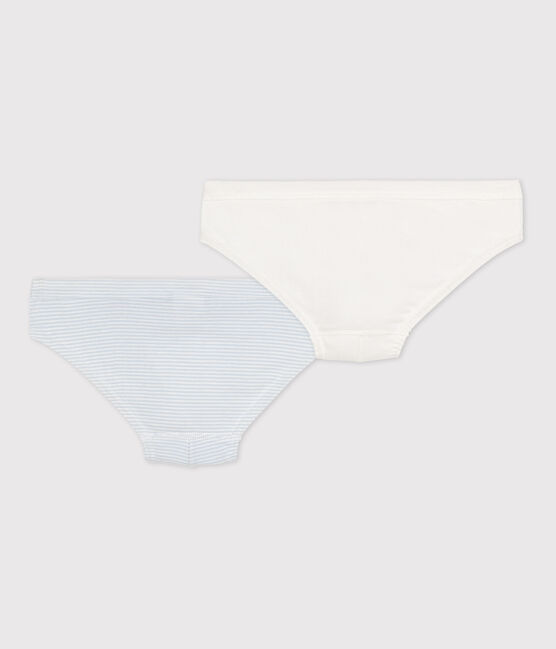 Confezione da 2 slip di cotone per bimbi, con fantasia millerighe variante 1