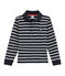 Polo maniche lunghe per bambino blu SMOKING/beige COQUILLE
