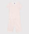 Pigiama capri in cotone con stampa a fiori bambina MARSHMALLOW/ PANTY